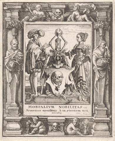 The Coat of Arms of Death, Wenceslaus Hollar, 1651 Canvas Print