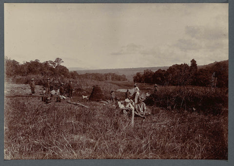 Excavation work in open ground, anonymous, 1903 - 1913 Canvas Print