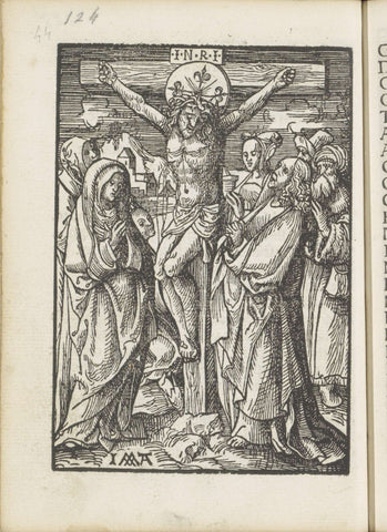 Christ on the Cross between Mary and John, Jacob Cornelisz van Oostsanen, 1523 Canvas Print