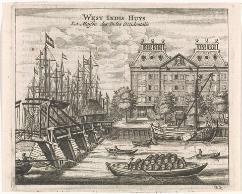 View of the West Indies Warehouse in Amsterdam, Jan Veenhuysen, 1665 Canvas Print