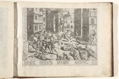 Spanish Fury: murder in the streets, 1576, Frans Hogenberg, 1576 - 1578 Canvas Print