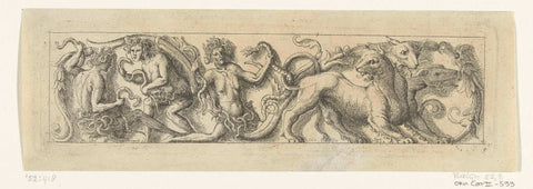 Three Furies and Cerberus, Josias English, 1654 - 1657 Canvas Print