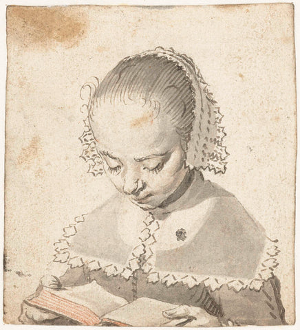 Portrait of a Girl Reading a Book, Gerard ter Borch (I), c. 1630 - 1635 Canvas Print