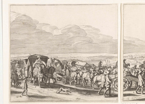 Exodus of the Spanish army from Maastricht, 1632 (plate 3), Jan van de Velde (II), 1633 Canvas Print