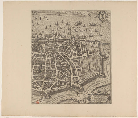 Map of Antwerp (right part), Symon Novelanus, Joris Hoefnagel, c. 1700 - 1728 Canvas Print