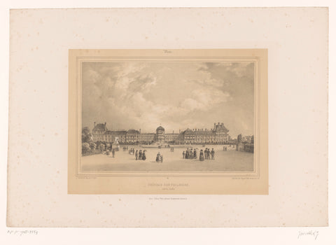 View of the Tuileries Palace from the garden, Louis-Julien Jacottet, 1838 Canvas Print