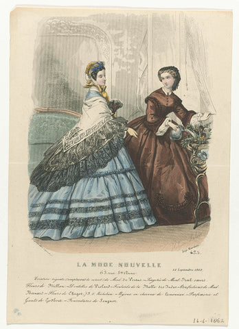 La Mode Nouvelle, 12 September 1862, No. 435: Ceinture régent (...), anonymous, 1862 Canvas Print