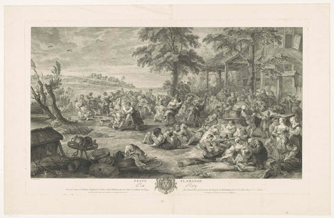 Dorpsfeest, Etienne Fessard, 1762 Canvas Print