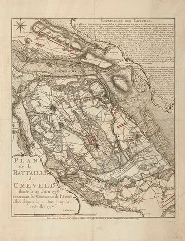 Battle of Krefeld, 1758, Jacob van der Schley, 1765 Canvas Print