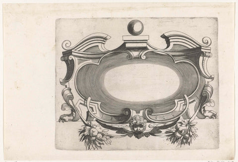 Cartouche in the form of broken pediment, H. Picart, c. 1628 Canvas Print