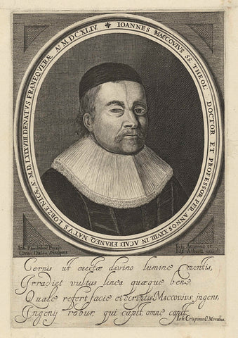 Portrait of theologian Johannes Maccovius, Cornelis van Dalen (I), 1644 Canvas Print