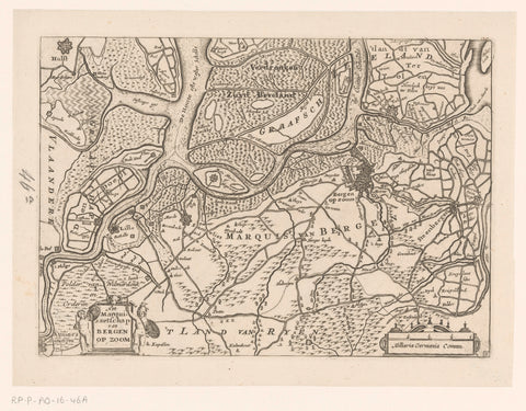 Map of the marquisate Bergen op Zoom, anonymous, 1732 - 1735 Canvas Print