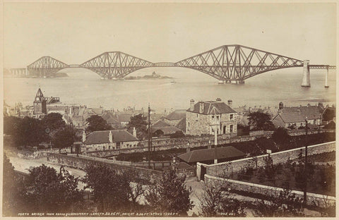 View of the Forth Bridge over the Firth of Forth in Scotland, James Valentine, c. 1870 - c. 1890 Canvas Print