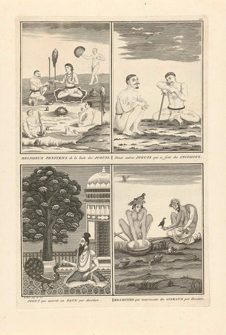 Performances of Indian ascetices, Bernard Picart (workshop or), 1722 Canvas Print