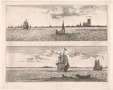 View of Brielle / View of the Meuse, Joost van Geel, in or after 1666 Canvas Print