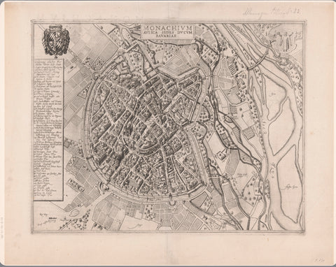 Map of Munich, Wenceslaus Hollar, 1657 Canvas Print