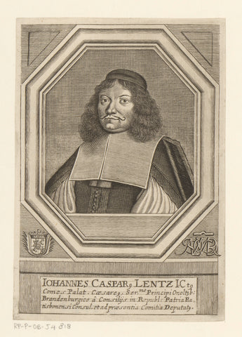 Portrait of Johann Caspar Lenz, Matthias van Sommer, c. 1667 Canvas Print