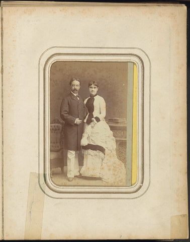 Portrait of a man with a long coat and a woman in a dress, Woodbury & Page, c. 1895 - c. 1905 Canvas Print