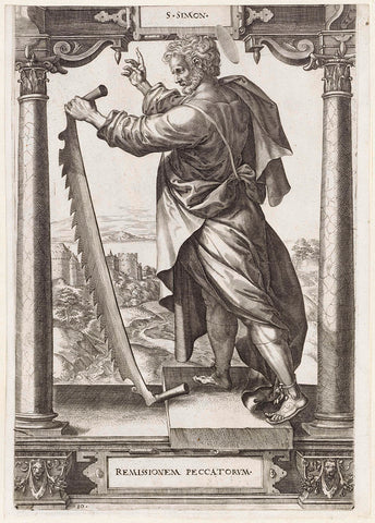 H. Simon Zelotes, Hieronymus Wierix, 1578 Canvas Print