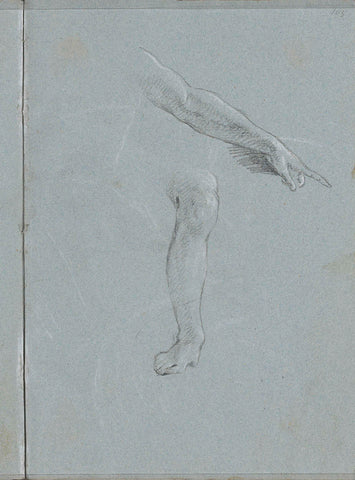 Pointing arm and a lower leg, Lorenzo Baldissera Tiepolo (circle of), c. 1751 Canvas Print