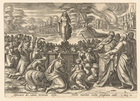 Elijah rivals the prophets of Baal, Jan Snellinck (I), 1643 Canvas Print