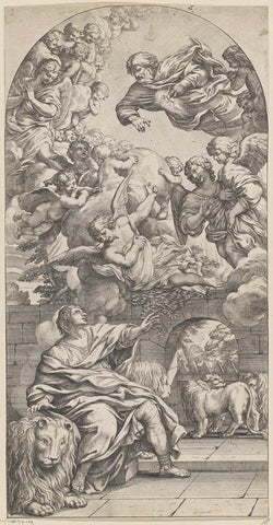 Daniël in de leeuwenkuil, Pietro Sante Bartoli, 1645 - 1700 Canvas Print