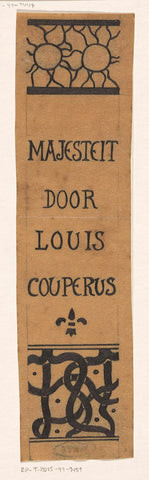 Design for a book back for: Louis Couperus, Majesty, 1893, Richard Nicolaüs Roland Holst, in or before 1893 Canvas Print