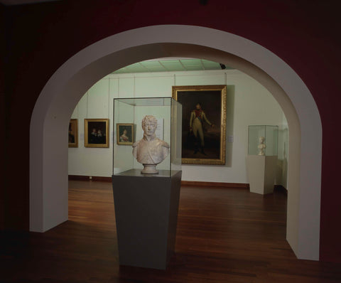 Arch between 2 rooms with a bust of Louis Napoleon and in the background his portrait, c. 2000 Canvas Print