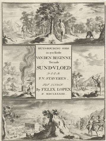 From the creation of man to the flood, Johannes Willemsz. Munnickhuysen, 1683 Canvas Print