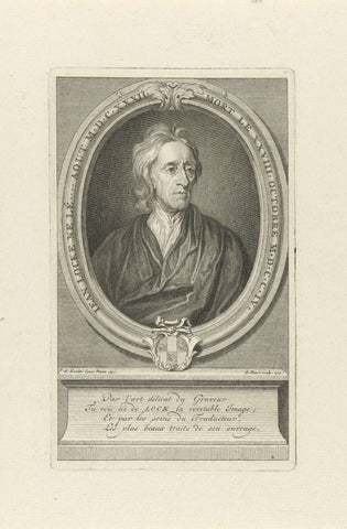 Portrait of John Locke, Bernard Picart, 1721 Canvas Print