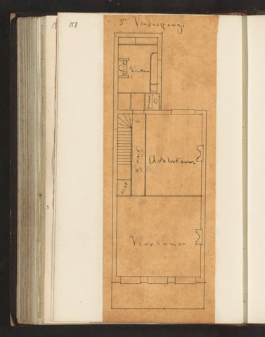 Floor plan of the third floor of a house, Willem Springer jr., c. 1864 Canvas Print