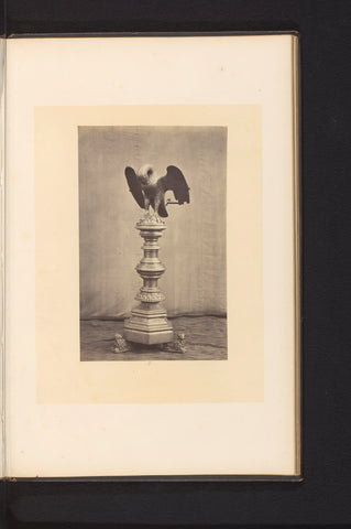 Three metal candelabra, exhibited at an exhibition on religious objects from the Middle Ages and Renaissance in 1864 in Mechelen, Joseph Maes, 1864 Canvas Print