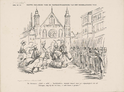 Cartoon on the new parliament, 1866, Johan Michaël Schmidt Crans, 1866 Canvas Print