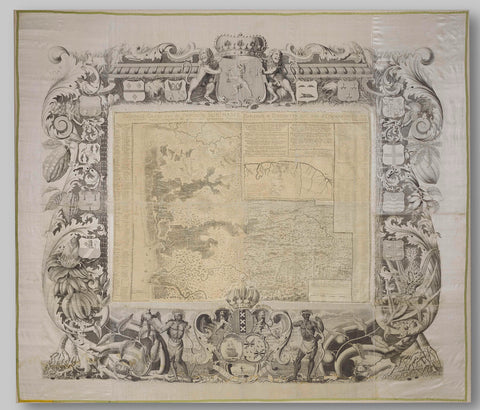 Map of Suriname, Alexander de Lavaux, 1737 Canvas Print