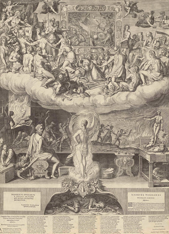 De Olympus, met allegorie op de schilderkunst en de waarheid, Cornelis Cort, 1572 Canvas Print