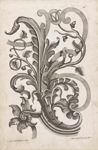 Forgings with floral motifs, anonymous, 1694 - 1756 Canvas Print