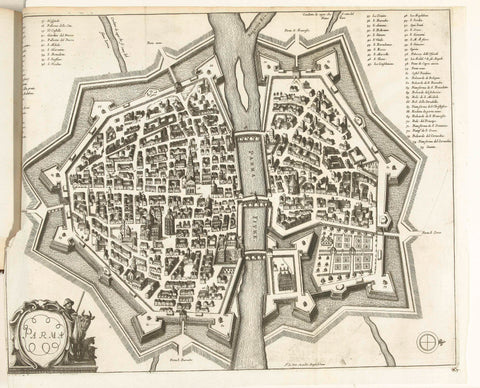 Map of Parma, 1726, anonymous, 1726 Canvas Print