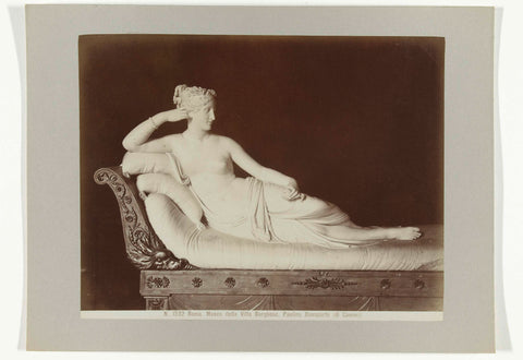 Sculpture of reclining Pauline Bonaparte, anonymous, c. 1880 - c. 1904 Canvas Print