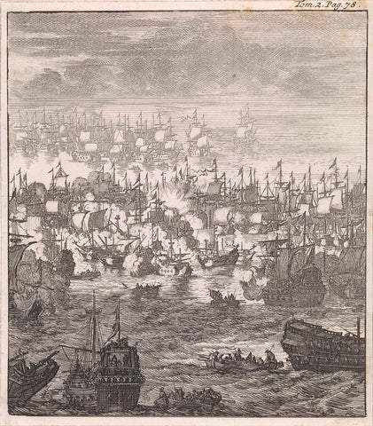 Battle of Beachy Head, 1690, Jan Luyken, 1703 Canvas Print