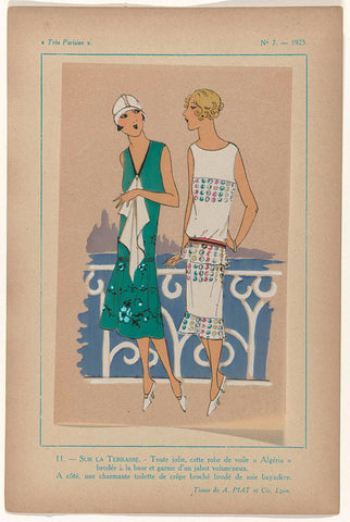 Très Parisien, 1925, No. 7, Pl. 11. - ON THE TERRACE, G-P. Joumard, 1925 Canvas Print