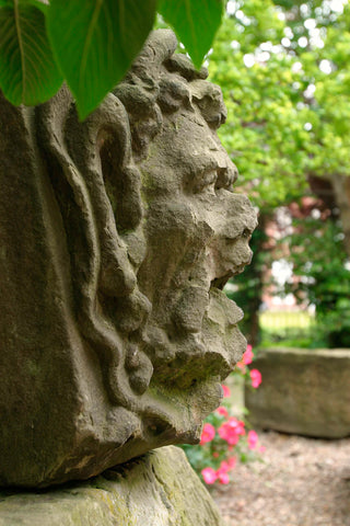 Stone with a face from the side on the front, 2003 Canvas Print