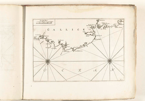 Map of the north coast of Galicia, c. 1702, anonymous, 1702 - 1703 Canvas Print