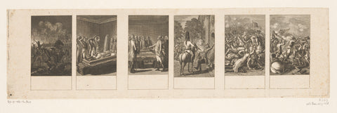 Six performances with Brandenburg war scenes, Daniel Nikolaus Chodowiecki, 1786 Canvas Print