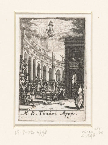 Het martelaarschap van Judas Thaddeüs, Jacques Callot, 1632 - 1634 Canvas Print