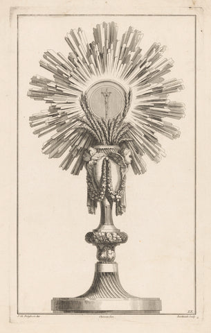 Monstrance with Christ on the cross, Berthault, 1771 Canvas Print