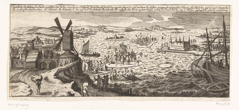 Rescue of 100 Dutch sailors from the ice in the Sont, 1697, anonymous, 1697 Canvas Print