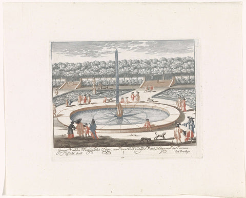 Fountain and terraces on the north side of Soestdijk Palace, anonymous, 1695 Canvas Print