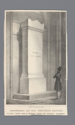 Memorial to J.M. Kemper in the Pieterskerk in Leiden, Leendert Springer (I), 1835 Canvas Print