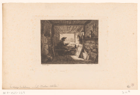 Studio of an artist, Charles-François Daubigny, 1867 Canvas Print