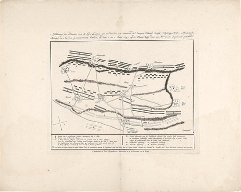 Battle orders at the Battle of Lafelt, 1747, anonymous, 1747 Canvas Print